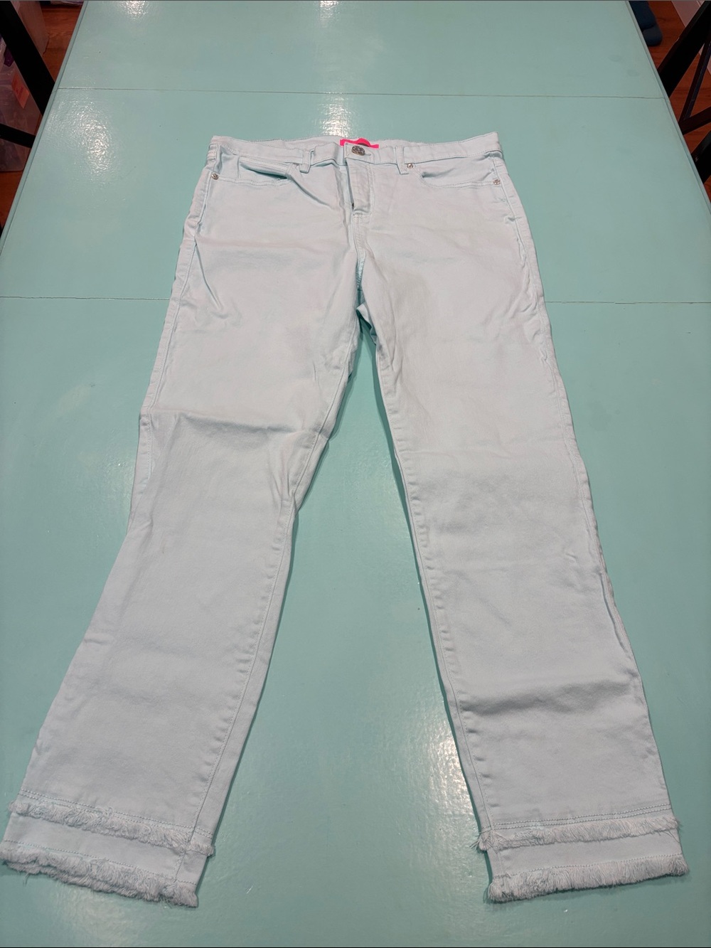 Lilly Pulitzer sky blue Jeans with fringe